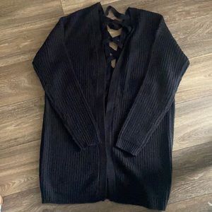 Poof New York braided tie back sweater
